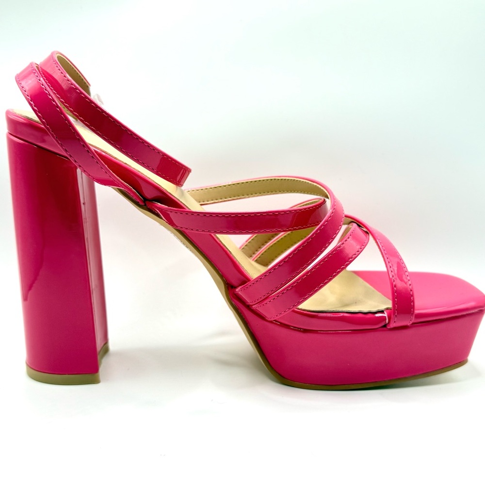 Women’s Size 8 Pink Strappy Platform Heels High Heel Sandals Party Shoes